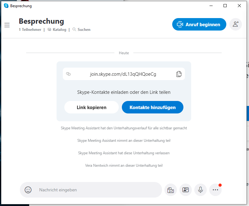 Skype - Konferenz starten